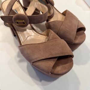 Prada Tan Suede Women's Sandals